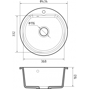 GRANFEST Мойка SMART 435 1 чаша D-435мм белый арт. GF-SM-435 белый