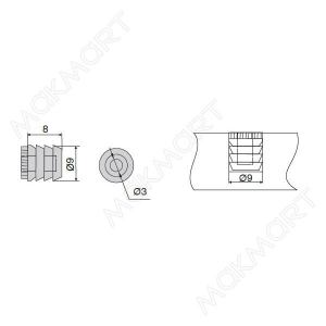 Бусола под шуруп, d.9, Н.8, отделка нейтральная
