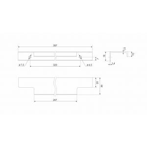 Мебельная ручка RAY  RT109GR.1/000/400  Серый
