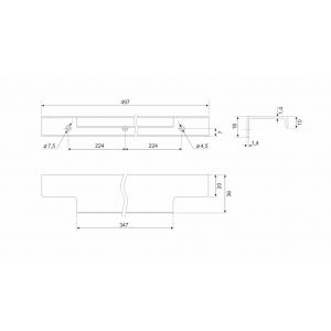 Мебельная ручка RAY RT109GR.1/000/500  Серый