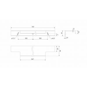Мебельная ручка RAY RT109GR.1/000/800  Серый