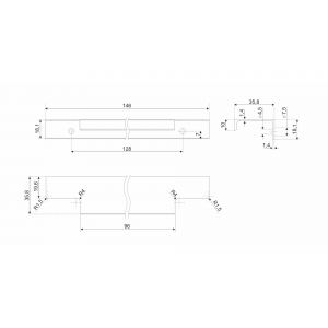 RT109GR.1/128/150 Ручка мебельная торцевая AL RAY