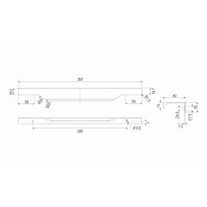 Мебельная ручка TERA RT111GR.1/320/400 Серый