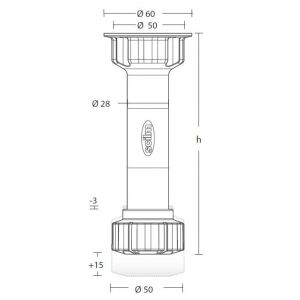 SCILM Опора мебельная регулируемая, H150 мм
