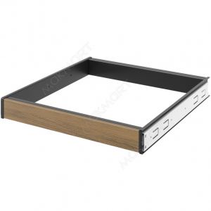 Рамка выдвижная L.465-600мм, полного выдвижения с доводчиком, отделка черный бархат (матовый) + дере