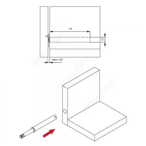 T-Push 38 Защелка врезная с магнитом, цвет светло-серый T-Push 38 Защелка врезная с магнитом, цвет светло-серый