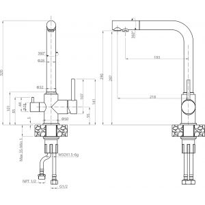 3611 песок Смеситель GRANFEST D-35mm с краном питьевой воды