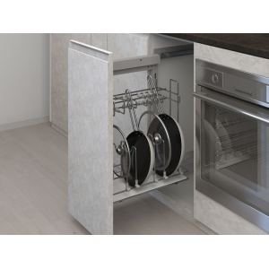 S-2881-C Выдвижная система для сковородок в базу 450 мм, Starax, (310х475х640 мм), правая, хром