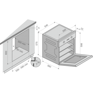 Шкаф духовой электрический Konigin Sage 60 WH E8