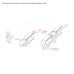 Петля 105" накладная без пружины,ДЛЯ УЗКОГО АЛ. ПРОФИЛЯ Петля 105" накладная без пружины,ДЛЯ УЗКОГО АЛ. ПРОФИЛЯ