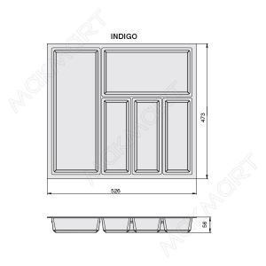 Ёмкость в базу 600 (473х526) для столовых приборов, цвет белый Ёмкость в базу 600 (473х526) для столовых приборов, цвет белый