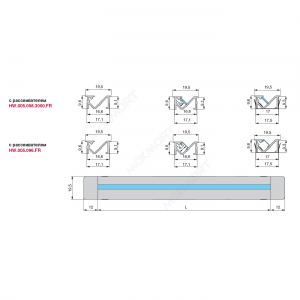 Профиль 2210 для LED подсветки врезной, L=3100 мм, отделка черная (анодировка)