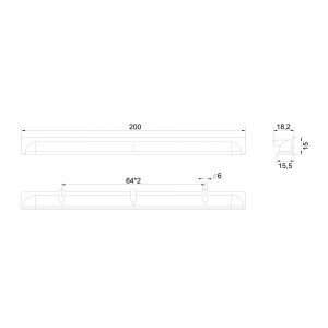 RT020BL.1/000/200  (Ручка мебельная торцевая EVA)