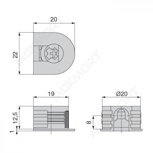 Стяжка эксцентриковая V20 для 16 мм ДСП, цвет темно-коричневый