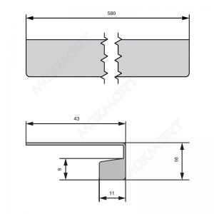 Gola Профиль для установки духовок, L=580мм отделка золото Gola Профиль для установки духовок, L=580мм отделка золото