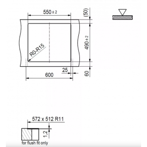 FRANKE 127.0369.295 Мойка BXX 210-54 нерж, 570*510мм, квадр., нерж., врезн.