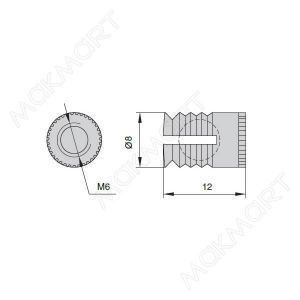 Бусола М6 разжимная, d.8, Н.12, отделка нейтральная