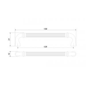 Мебельная ручка RIGATA RS531BAF.1/128 Чернёное старинное железо