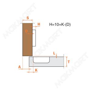  Петля 110" полунакладная без пружины