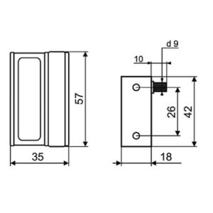 Петля для стеклянной двери с ручкой хром 02.201.035 CR