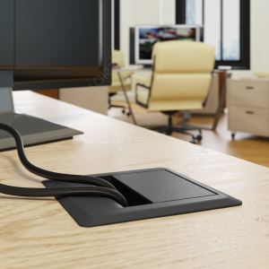 Заглушка кабель-канал 94x94мм (d.80мм), цвет антрацит Заглушка кабель-канал 94x94мм (d.80мм), цвет антрацит