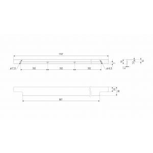 Мебельная ручка RAY RT109W.1/000/1200 Белый