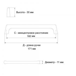 Ручка мебельная алюминиевая HEXA 192мм/225мм, брашированное золото