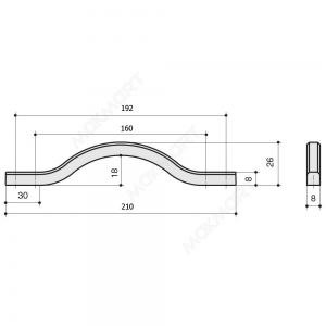 Ручка-скоба 192-160мм, отделка черный матовый