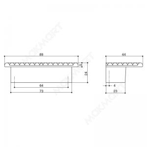 Ручка-кнопка 64мм, отделка золото шлифованное