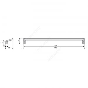 Ручка-скоба 320мм, отделка черный матовый