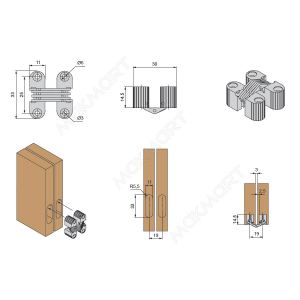 Петля скрытая овальная, отделка белая/никель Петля скрытая овальная, отделка белая/никель