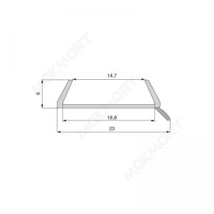 Водоотталкивающий уплотнитель L=3050мм, для цоколя из 18 мм ДСП