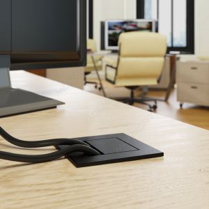 Заглушка кабель-канал 66x66мм (d.60мм), цвет черный