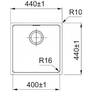 FRANKE 127.0688.781 Мойка FEX 210-40 нерж, 400*400, квадр., нерж., универс.