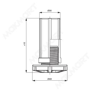 Ножка под цоколь H.60 разборная (серия 220), черная Ножка под цоколь H.60 разборная (серия 220), черная
