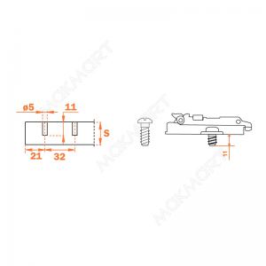 Клип-ответная планка H4 с евровинтом, прямоугольная Клип-ответная планка H4 с евровинтом, прямоугольная