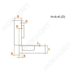 Петля 110" полунакладная без доводчика