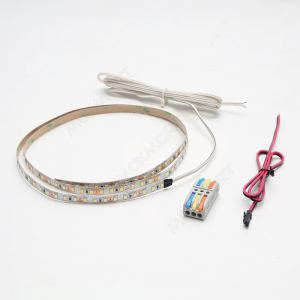LED лента SMD2835, (нейтральный белый), 36Вт(12Вт/м), 12В, 3000х8 мм, каб. пит. 2м и кон.L813, 120LE
