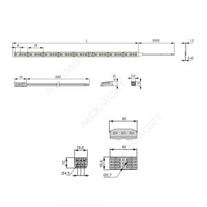 LED лента SMD2835, (нейтральный белый), 36Вт(12Вт/м), 12В, 3000х8 мм, каб. пит. 2м и кон.L813, 120LE