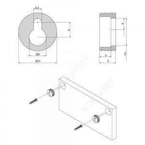 Навеска для настенных панелей, без регулировки, цвет белый