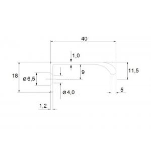 Ручка-профиль накладная 6603 L447мм., м.ц.384мм мат.черный