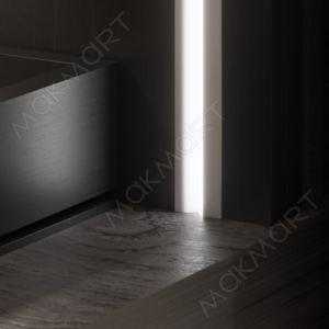 Профиль 2210 для LED подсветки врезной, L=3100 мм, отделка алюминий (анодировка)