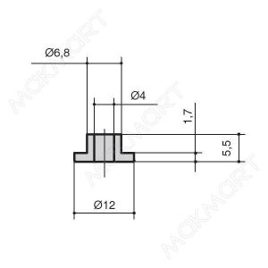 Шайба с бортиком для стекла 4мм, транспарент