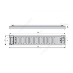 Источник питания 200Вт, 170-264В/12В, 16,7A, IP20, 308*53*23мм