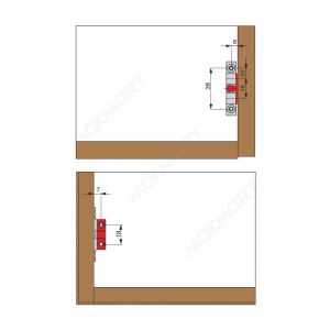 Защелка шариковая 50 мм, отделка латунь