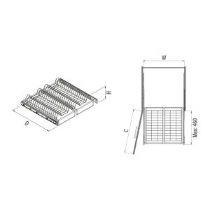 S-2232-C Выдвижная сушка в базу 600 мм, Starax, (560х500х80 мм), с доводчиком S-2232-C Выдвижная сушка в базу 600 мм, Starax, (560х500х80 мм), с доводчиком