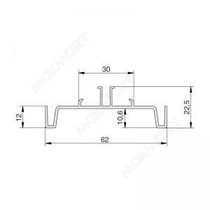 Gola Профиль вертикальный промежуточный SNAP ON, для 16мм ДСП, L=4500мм, золото шлифованное