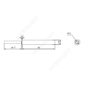 T-Push 38 Защелка врезная с магнитом, цвет белый  T-Push 38 Защелка врезная с магнитом, цвет белый