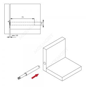 T-Push 38 Защелка врезная с магнитом, цвет белый  T-Push 38 Защелка врезная с магнитом, цвет белый