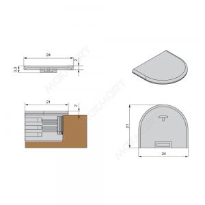 Заглушка для стяжек 7047/7064, цвет тауп